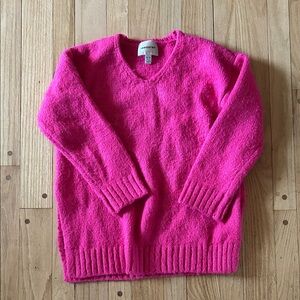 Vibrant Pink V-Neck Sweater